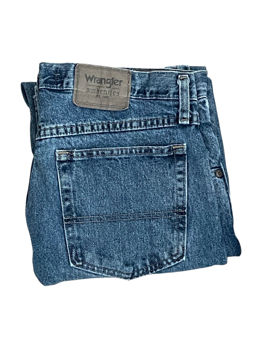 Wrangler Reg Fit Mens Jeans 33x29 Blue Straight Leg Stretch